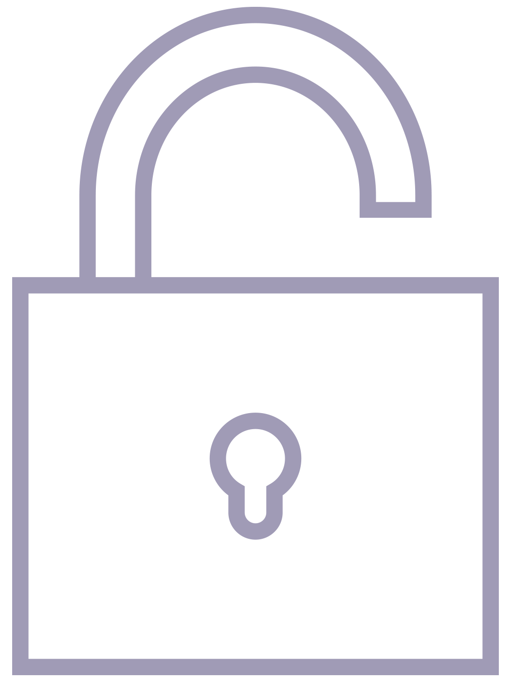 An icon of an open padlock, representing openness for commitment number one